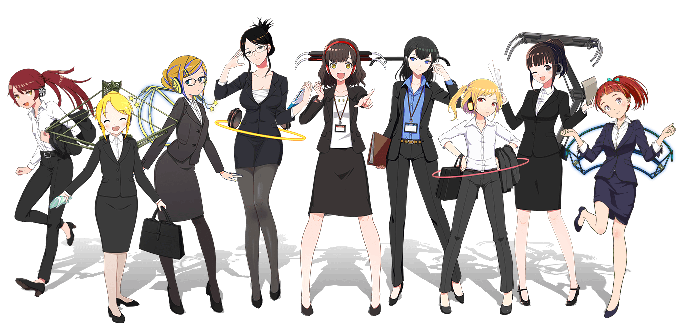 リクルートスーツを身に纏うでんこ大集合